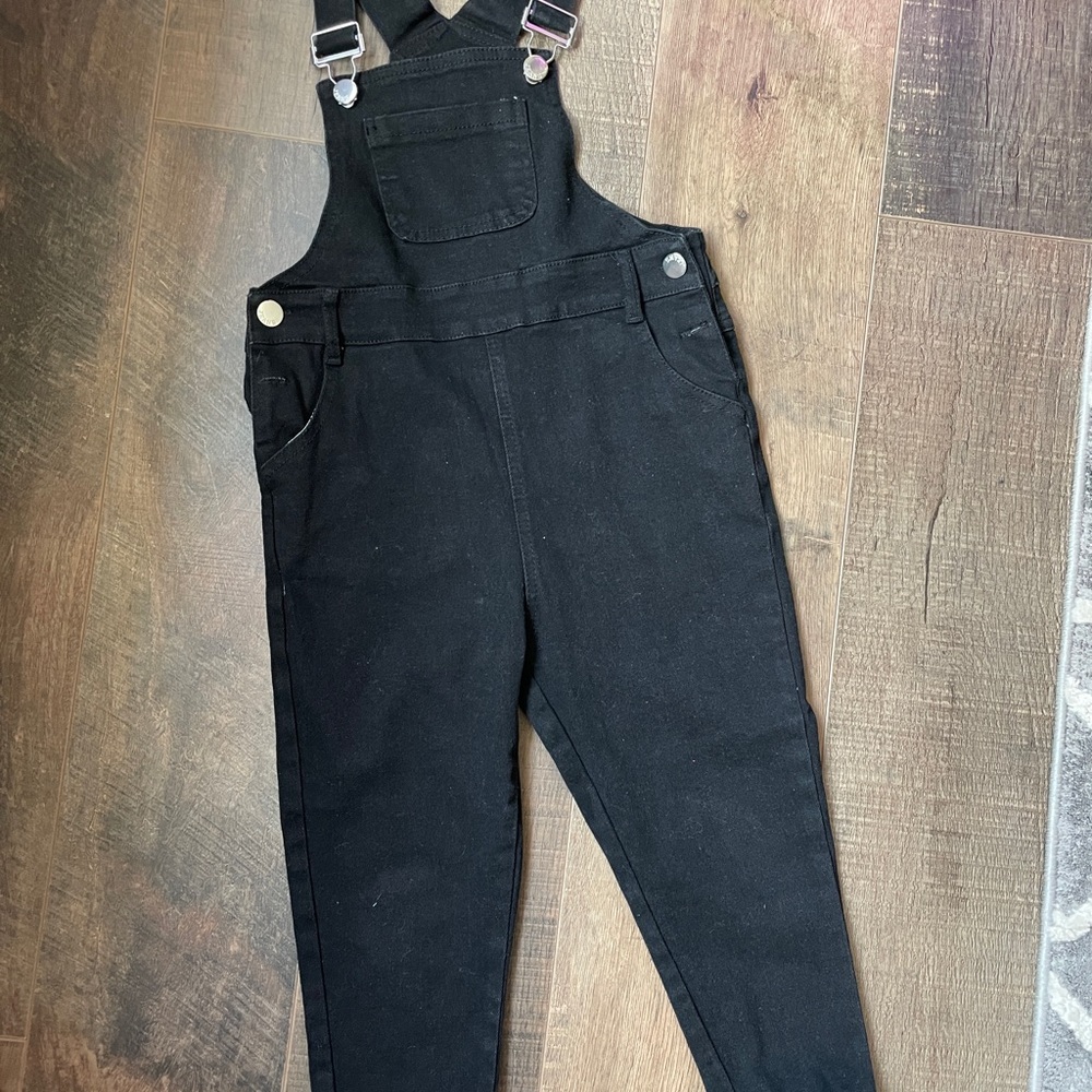 Black Denim Overalls